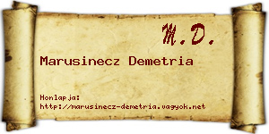 Marusinecz Demetria névjegykártya